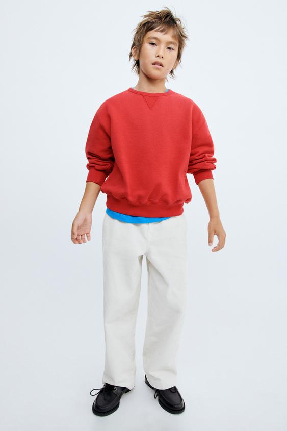 STORIESZ - PLAIN TEXTURED SWEATSHIRT - Intense red by Zara - Image 0