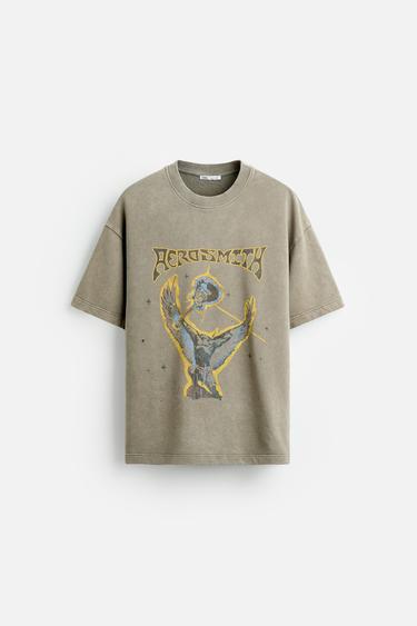 SUDADERA LAVADA AEROSMITH © - Gris antracita de Zara