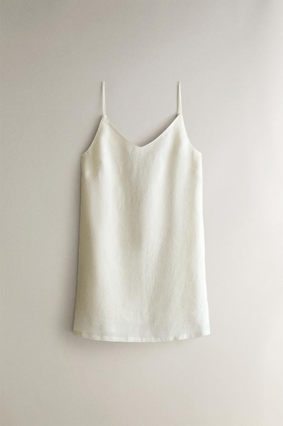 LINEN NIGHTDRESS - Ecru by Zara - Image 0