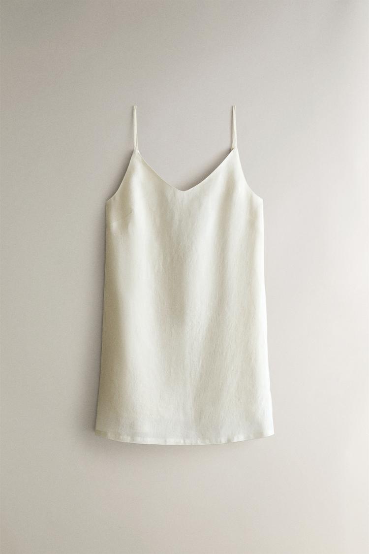 LINEN NIGHTGOWN — Ecru