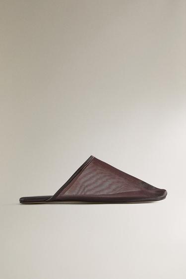 Zara MESH MULES - Brown