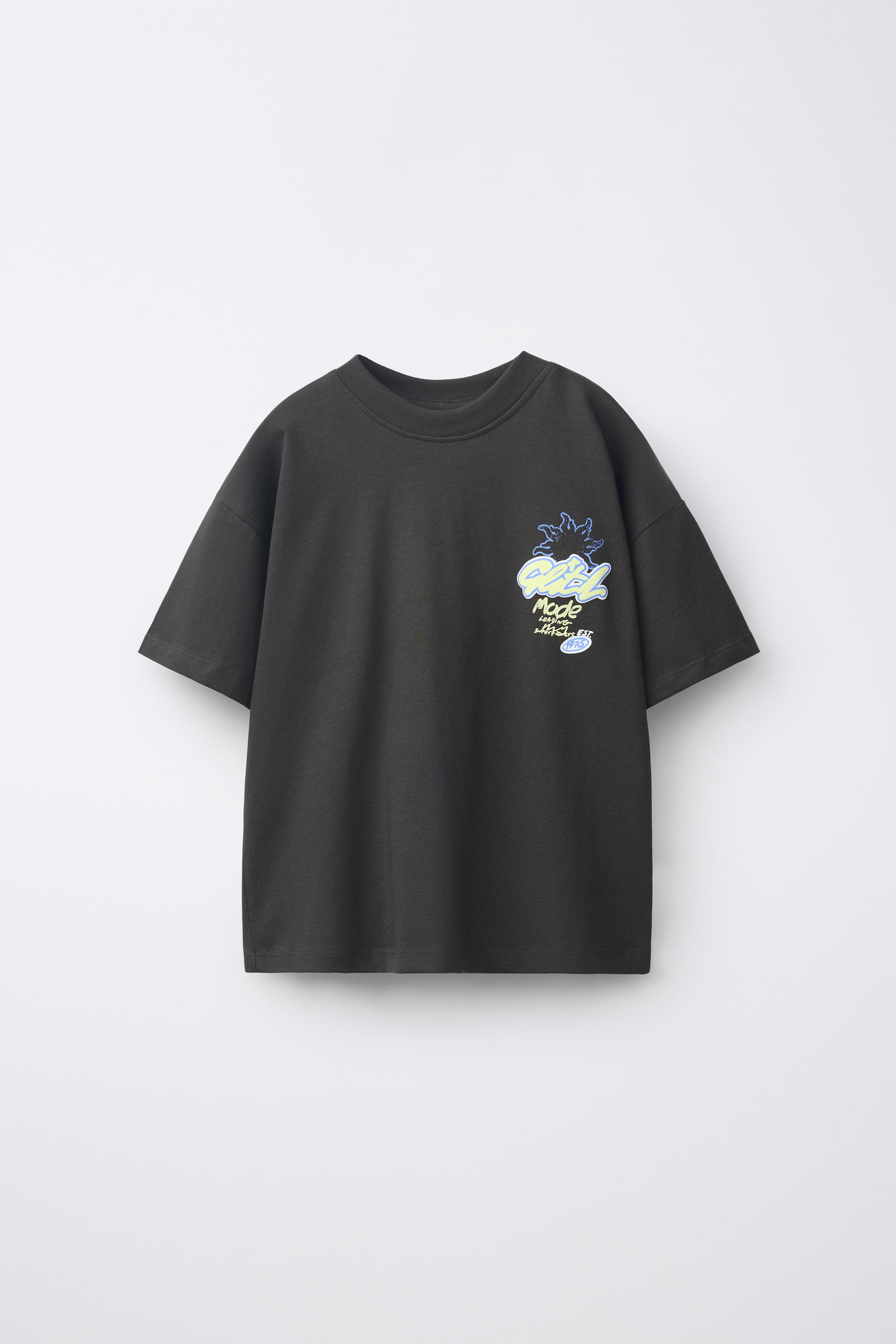 PRINTED T-SHIRT — Anthracite grey