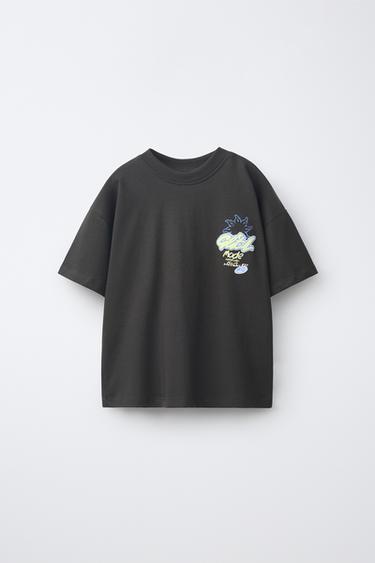 PRINTED T-SHIRT - Anthracite grey by Zara