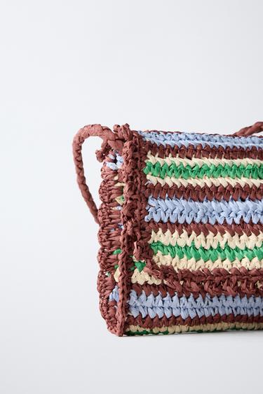 SAC BANDOULIÈRE EFFET RAPHIA - Marron de Zara - Image 2