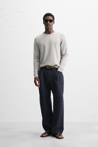 SWEATER ESTRUTURA MISTURA VISCOSE - Cinzento-claro da Zara