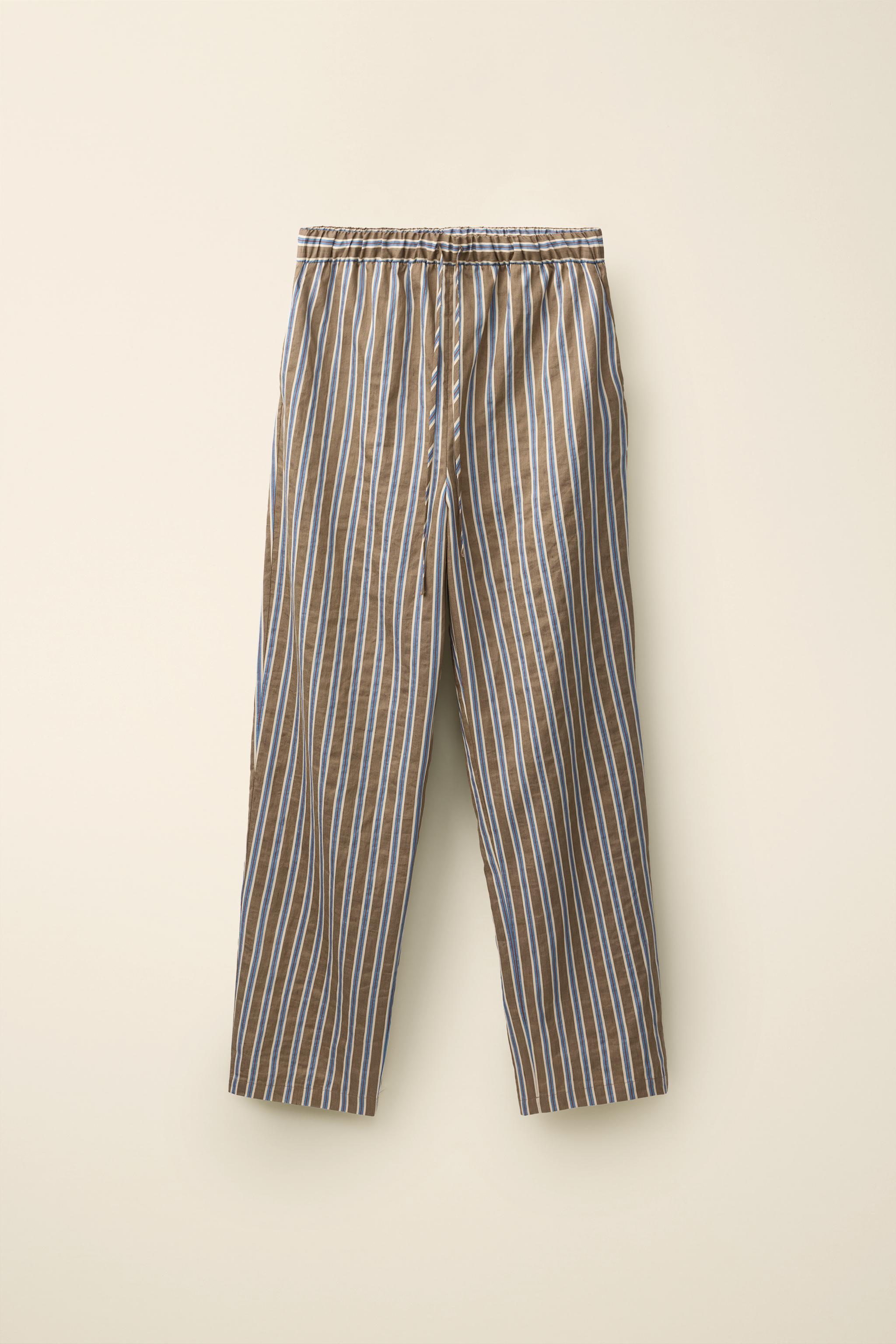 Женские брюки Zara STRIPED LINEN PANTS CREATED BY CARAMEL LONDON X — фото 5