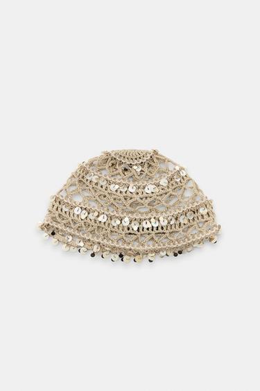 CASQUETTE EN CROCHET AVEC COQUILLAGES - Écru de Zara - Image 2