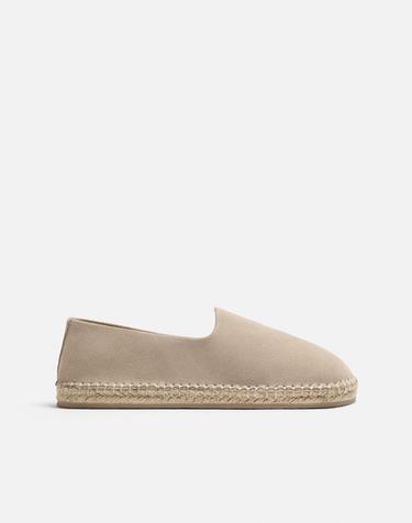 Zara LEATHER ESPADRILLES - Sandy Brown