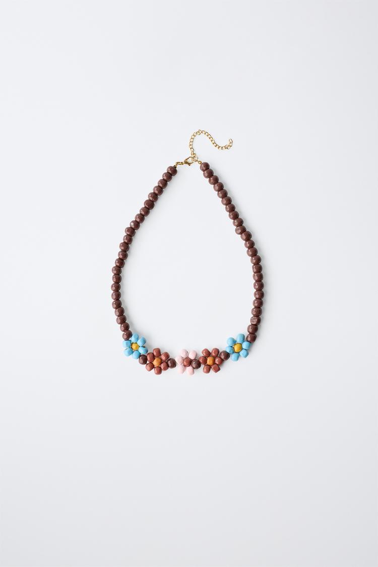 Collar abalorios flores