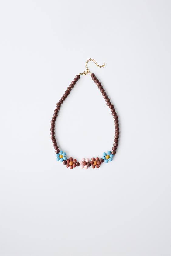 Zaras HALSBAND MED BLOMMOR OCH DEKORPÄRLOR - Flerfärgad - Bild 0