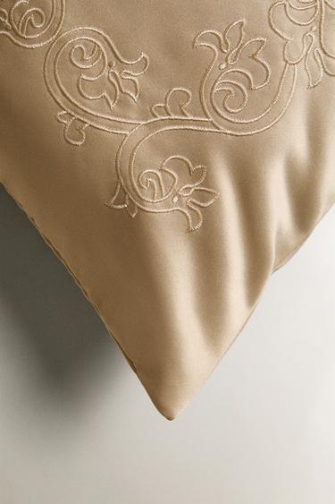 EMBROIDERED CUSHION COVER - Gold by Zara - Image 1