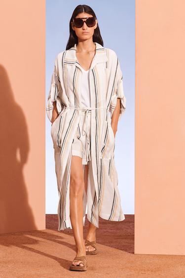 PLTD STRP SHRT - Ecru by Zara