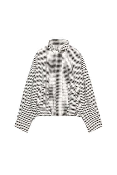 CHECK BOMBER JACKET - Black / Ecru by Zara