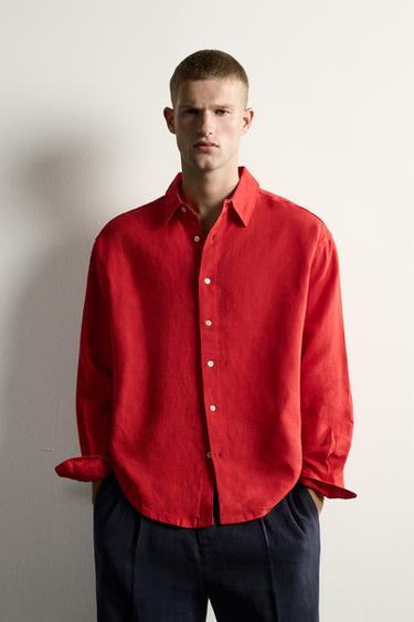 CAMISA RELAXED FIT 100% LLI - Vermell de Zara
