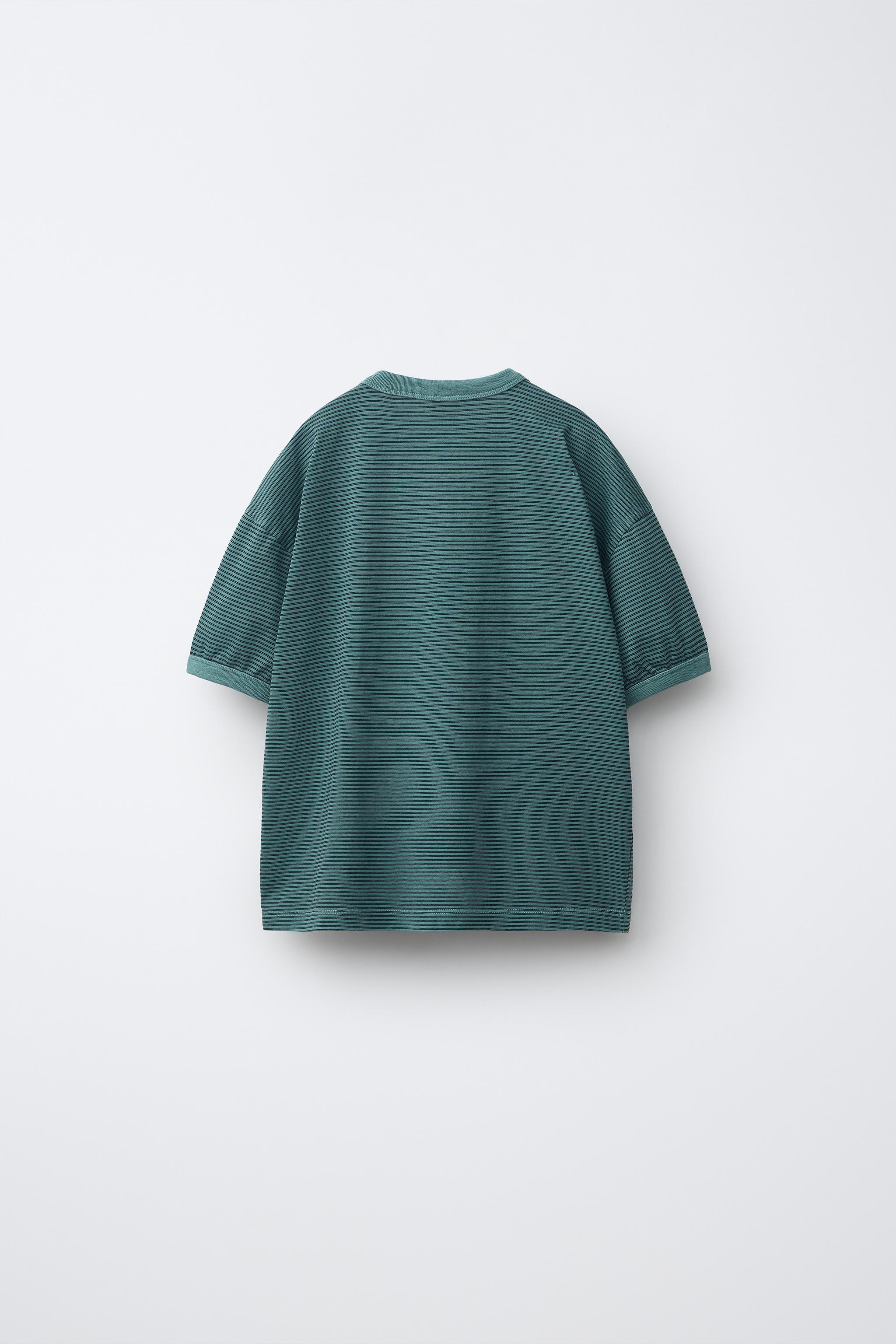 STRIPED T-SHIRT — Duck blue