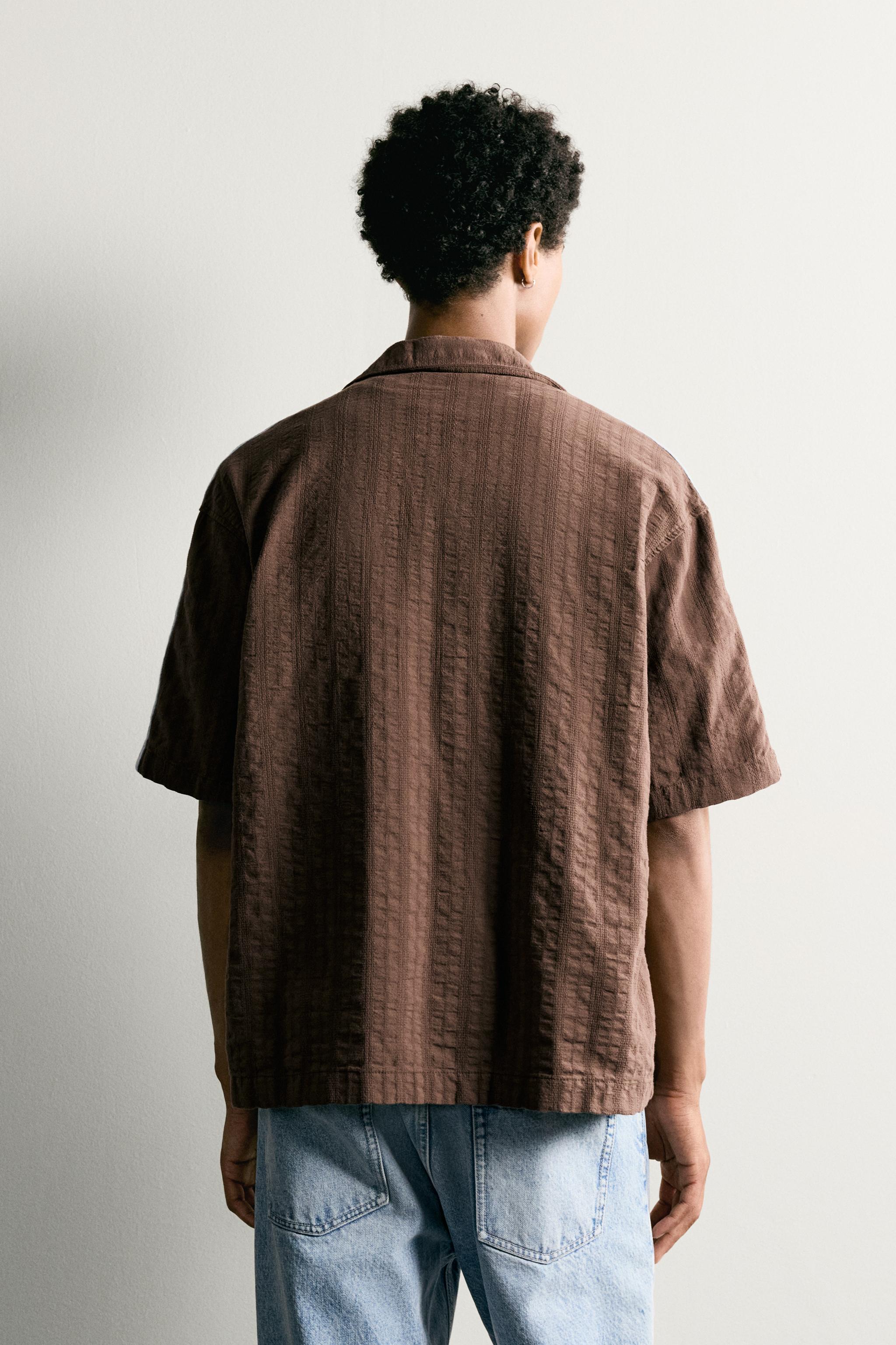 CONTRAST EMBROIDERED STRIPE SHIRT