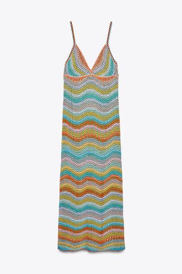 VESTIDO TIRANTES PUNTO CROCHET - Multicolor de Zara
