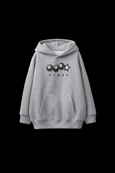 Zara BILLIARD BALL HOODIE SWEATSHIRT - Gray marl
