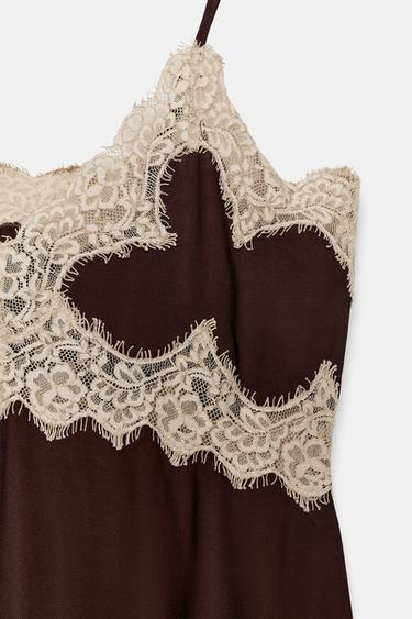 TOP STYLE LINGERIE EN DENTELLE ZW COLLECTION - Marron de Zara - Image 8