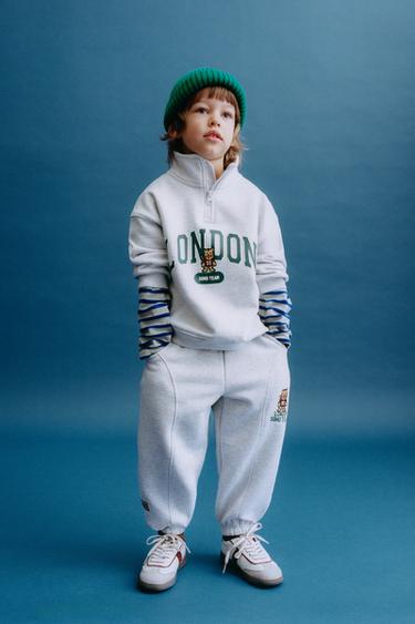 EMBROIDERED BEAR SWEATSHIRT - Grey marl by Zara