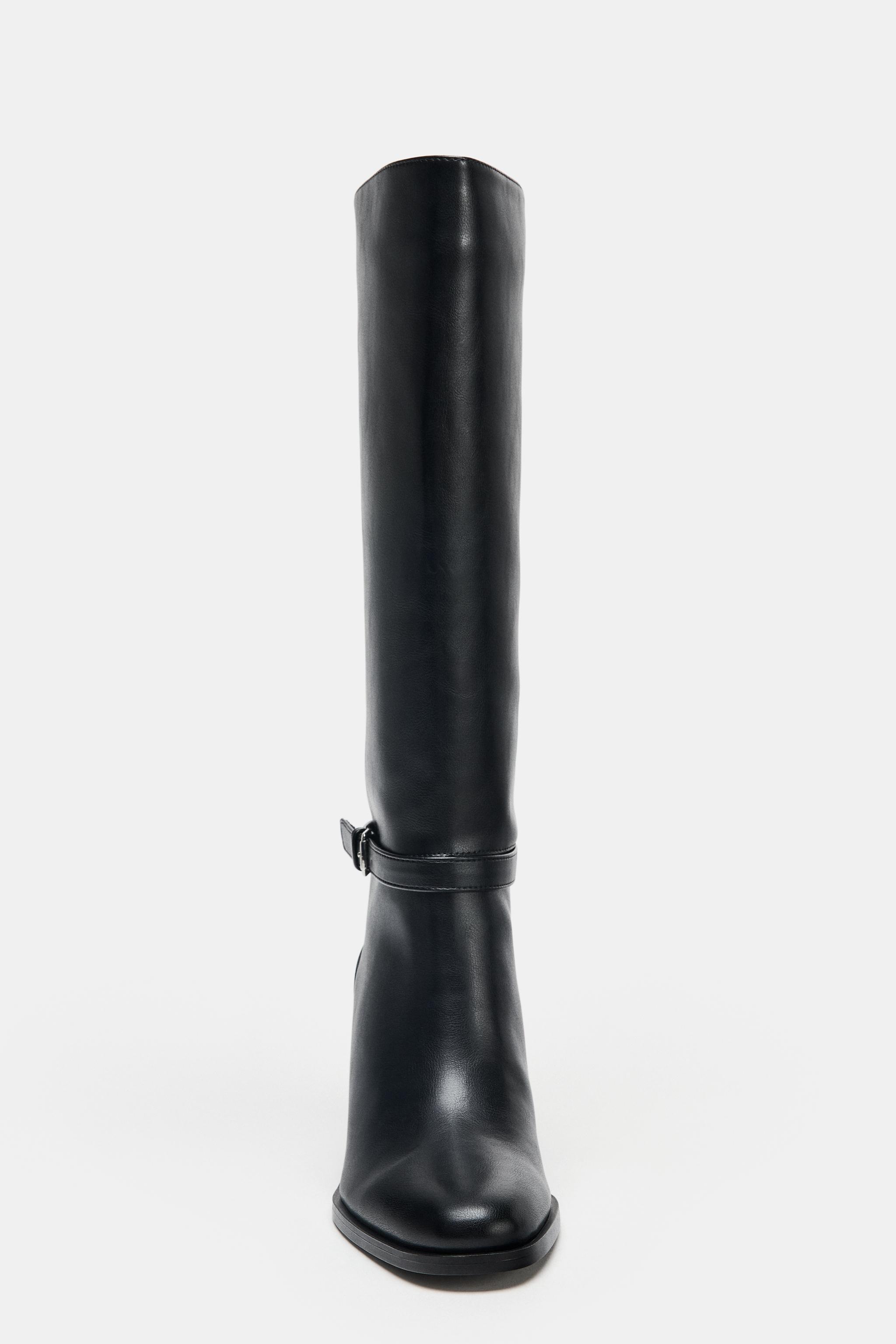 WIDE HEEL BUCKLE BOOTS