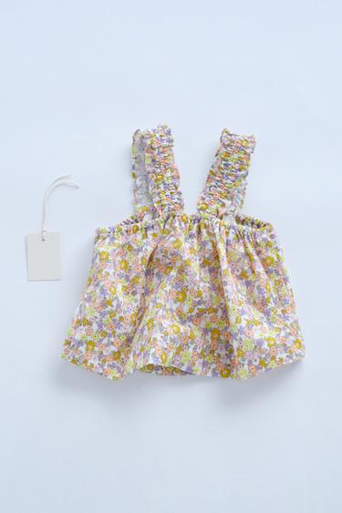 TIMELESZ - FLORAL PRINT TOP - Apricot by Zara - Image 1