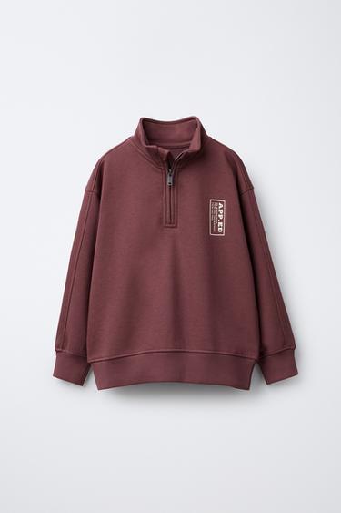 TEXT SWEATSHIRT AND JOGGER TRACKSUIT - Light maroon by Zara - Image 1