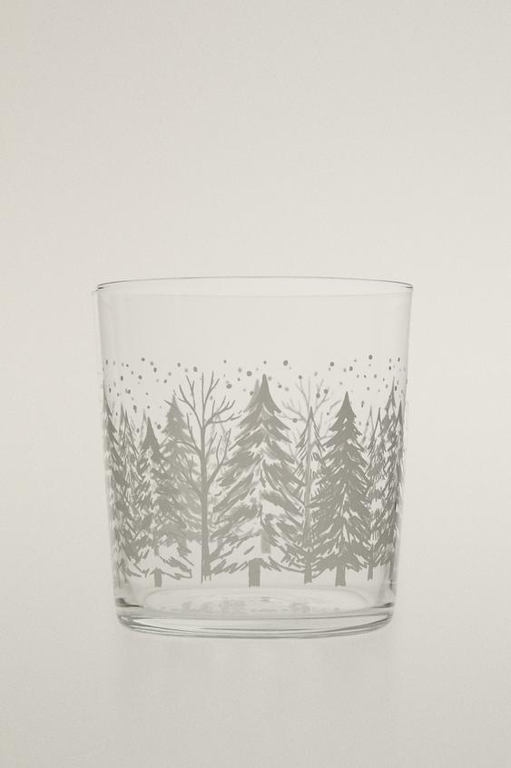 Zara CHRISTMAS TREE GLASS TUMBLER - White - Image 0