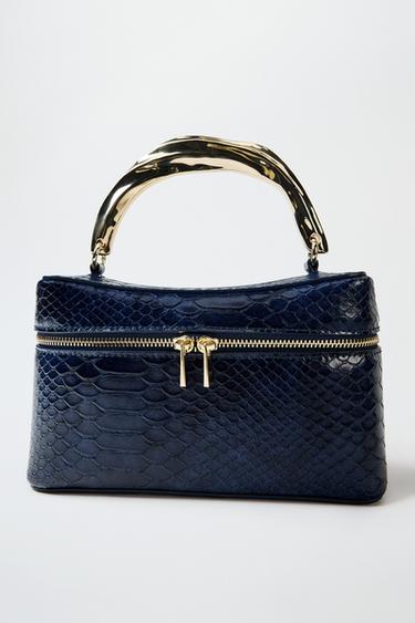 BOLSA VANITY COM EFEITO EM RELEVO - Azul-marinho da Zara