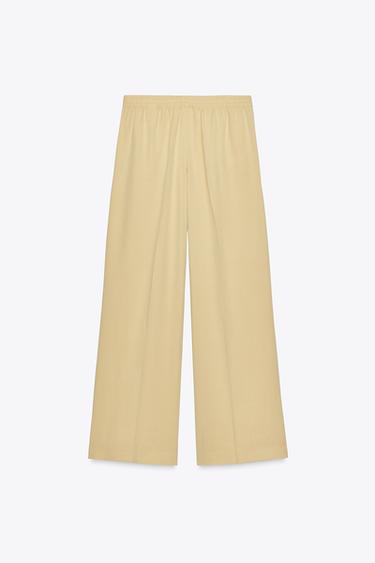 WIDE-LEG SEAM TROUSERS - Yellow by Zara - Image 8