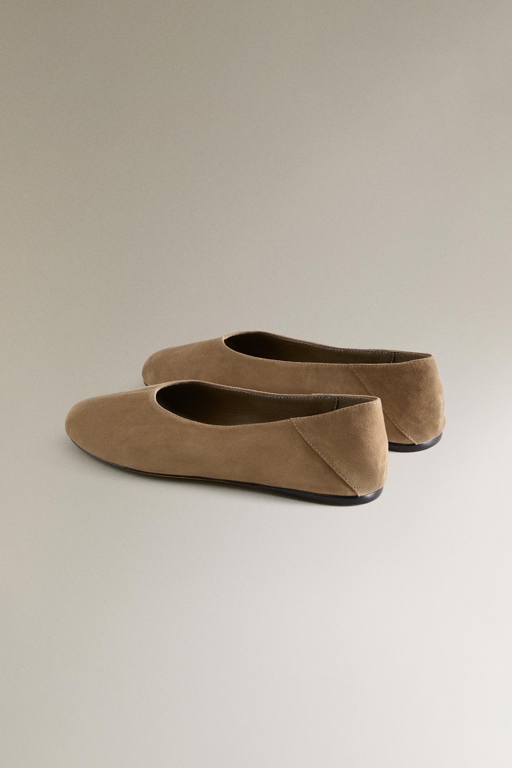 BALLERINES CUIR CROÛTE DE