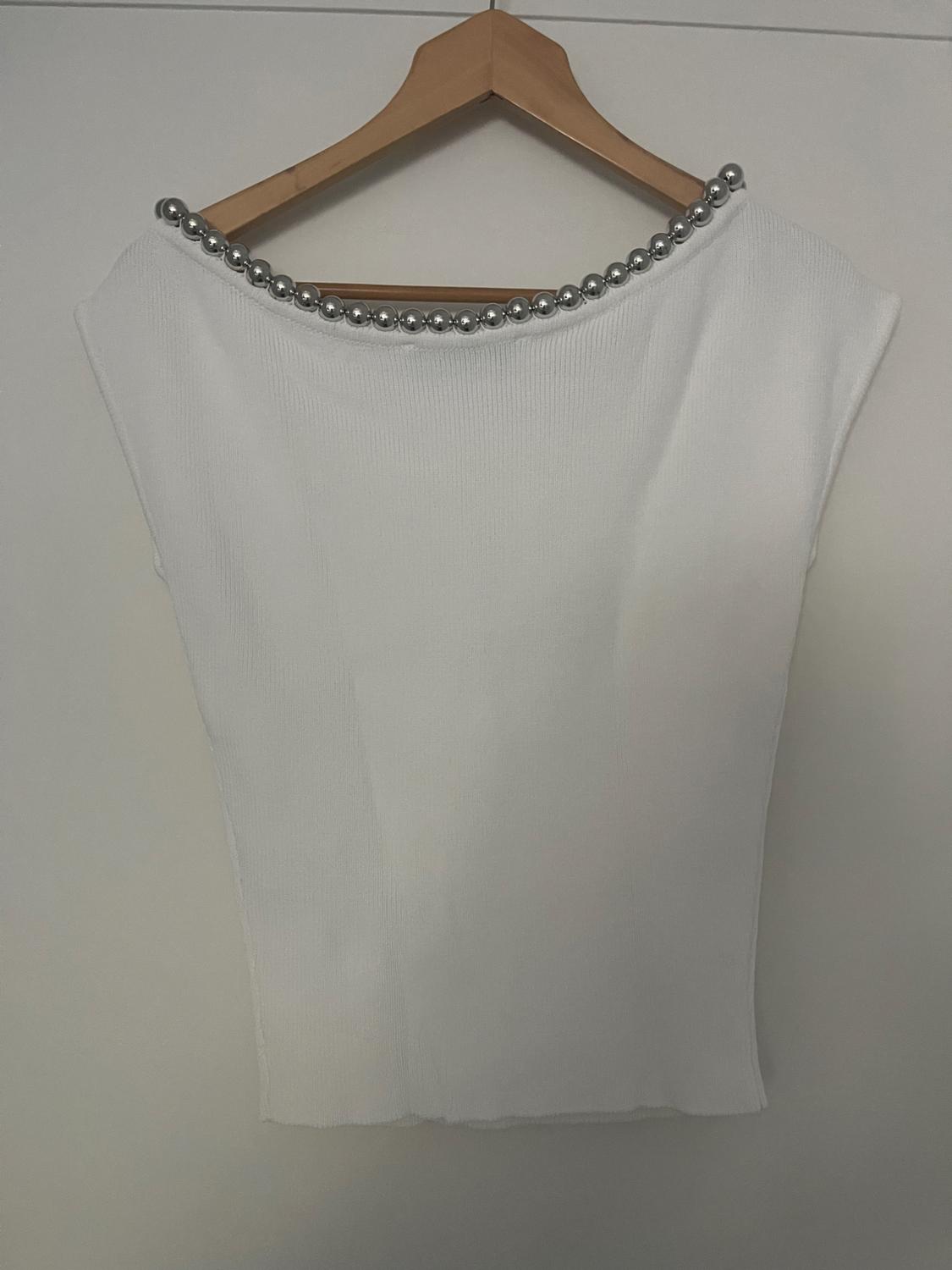 PLAIN KNIT TOP WITH BEADS - Image 6