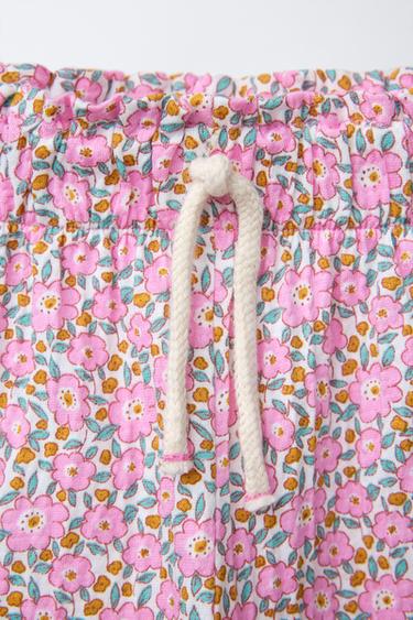 PRINTED RUFFLE CULOTTE TROUSERS - Chalk pink by Zara - Image 2
