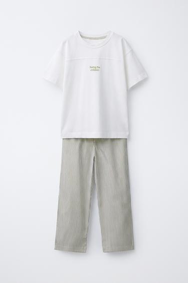AGES 6-14 / STRIPED PYJAMAS - Green by Zara