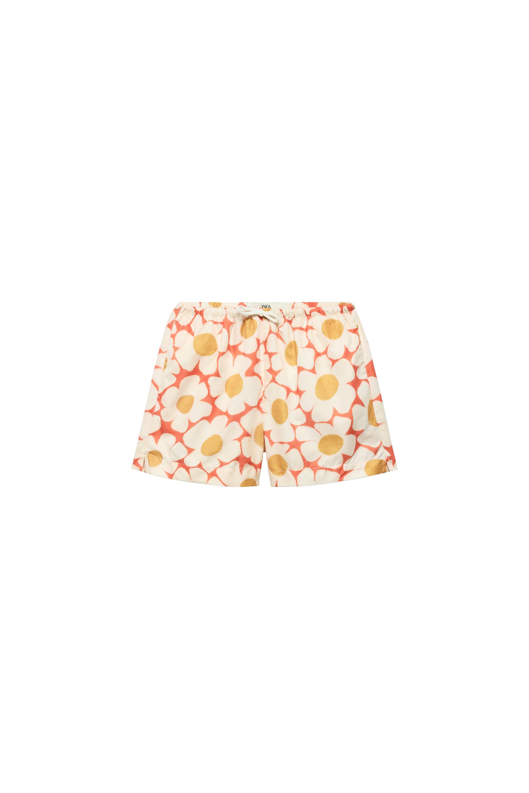 2-14 YEARS/ FLORAL SWIM SHORTS LIMITED EDITION - Orange | ZARA