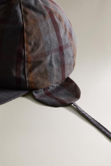 CHILDREN'S TARTAN CHECK CAP - Brown-Blue by Zara - Image 2