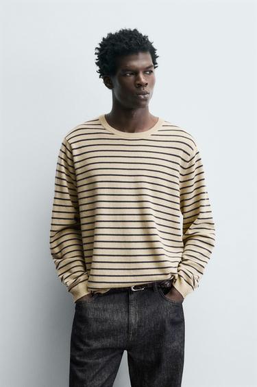 STRIPED WOOL - CASHMERE JUMPER - Butter by Zara