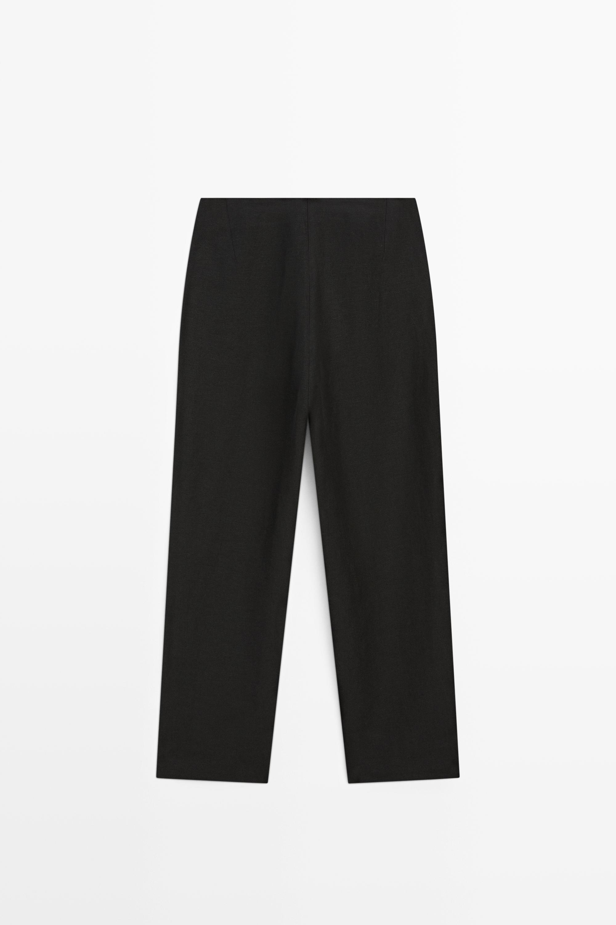 Flowing straight-leg linen trousers