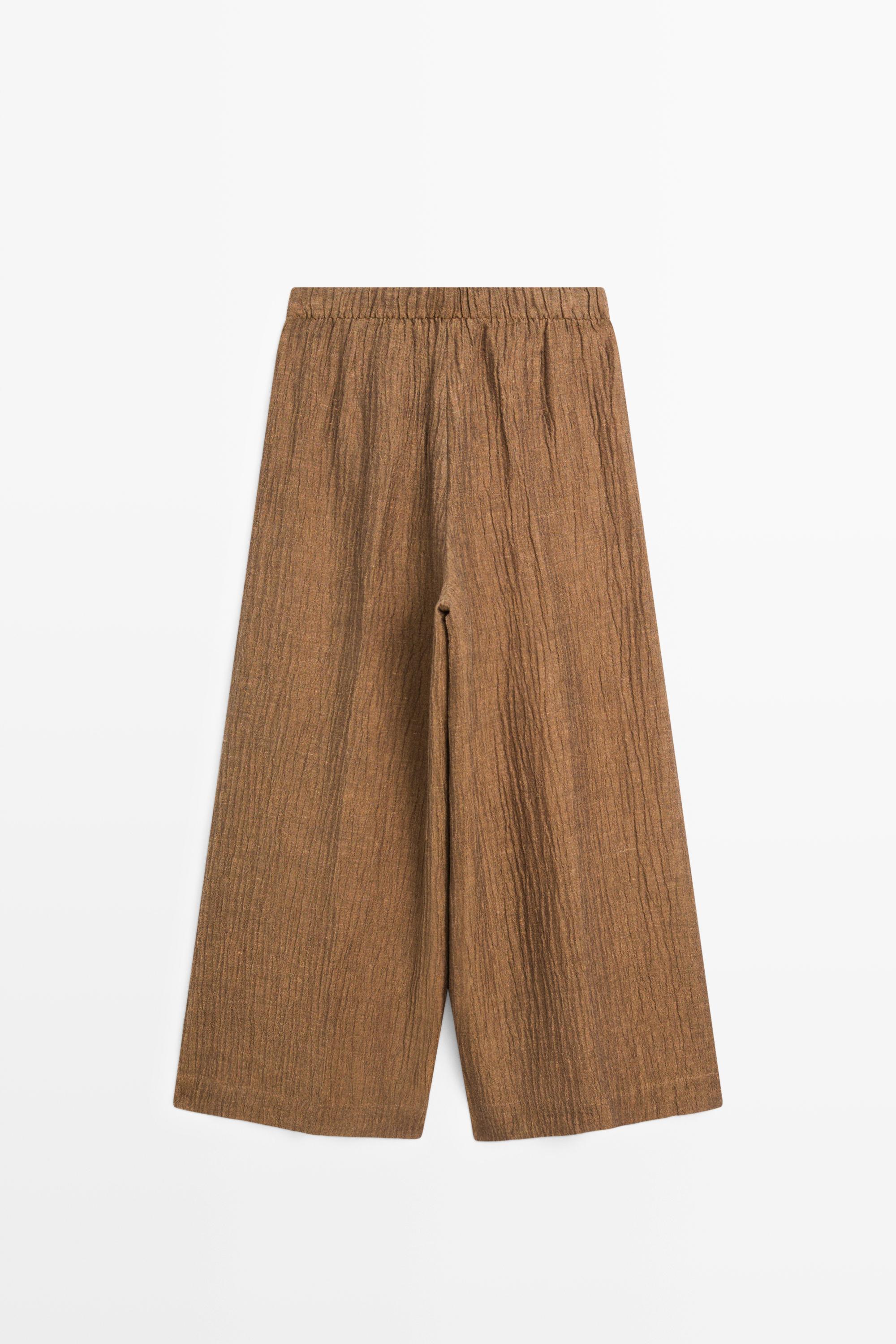 Flowing linen blend trousers