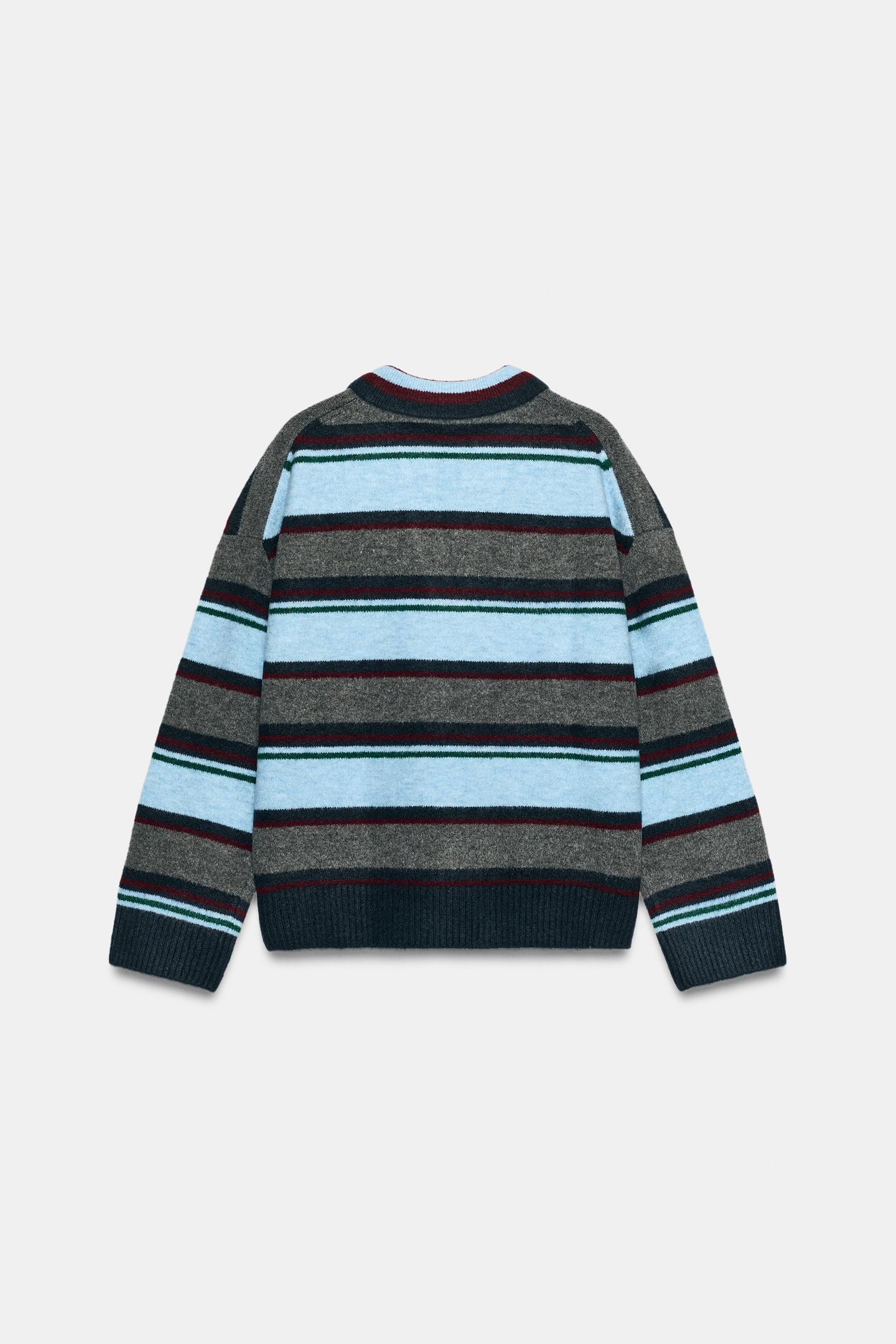 Женское поло Zara Striped Knit Polo, цвет: Разноцветный — фото 8