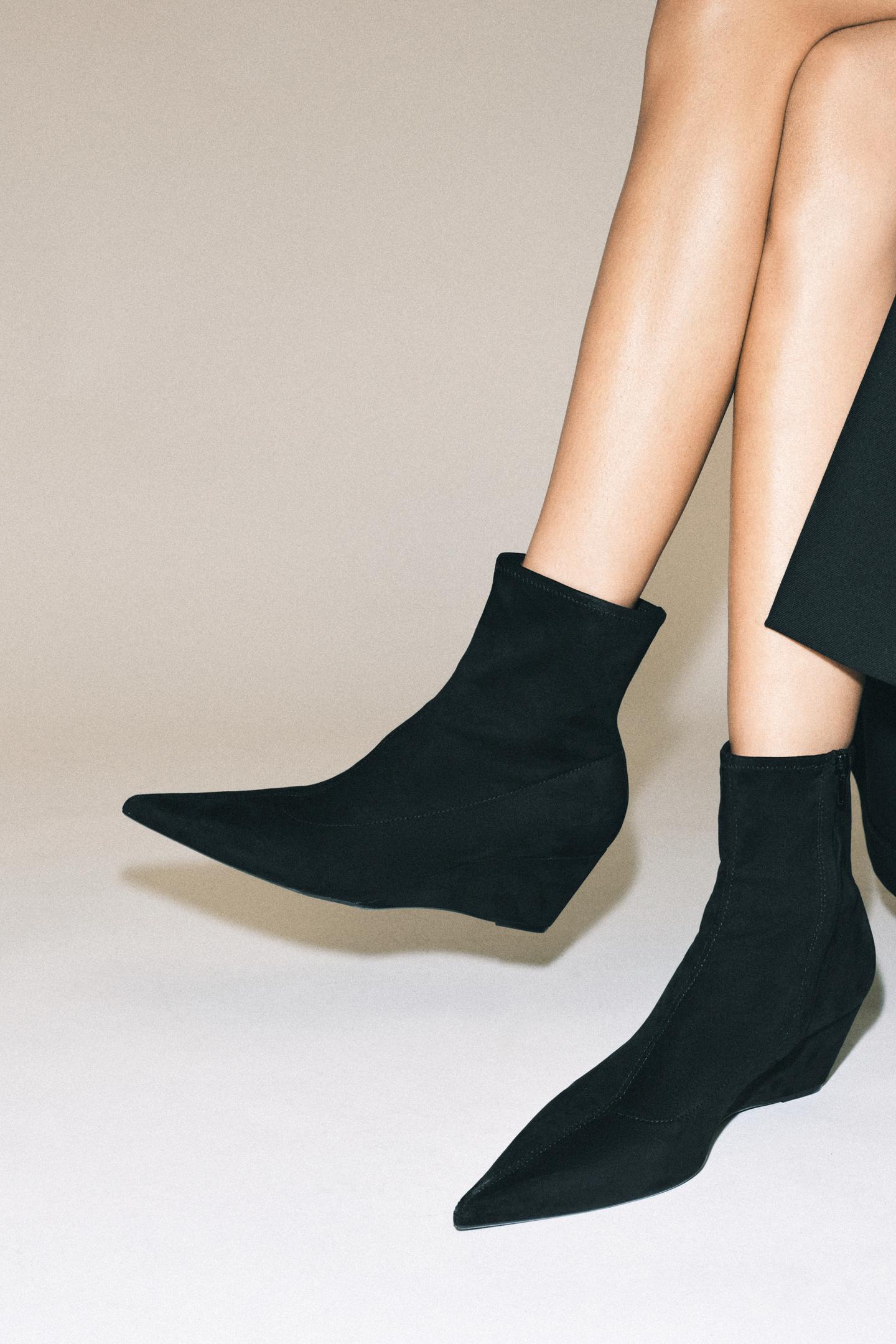 Женские ботинки Zara Wedge Ankle, цвет: Чёрный — фото 3