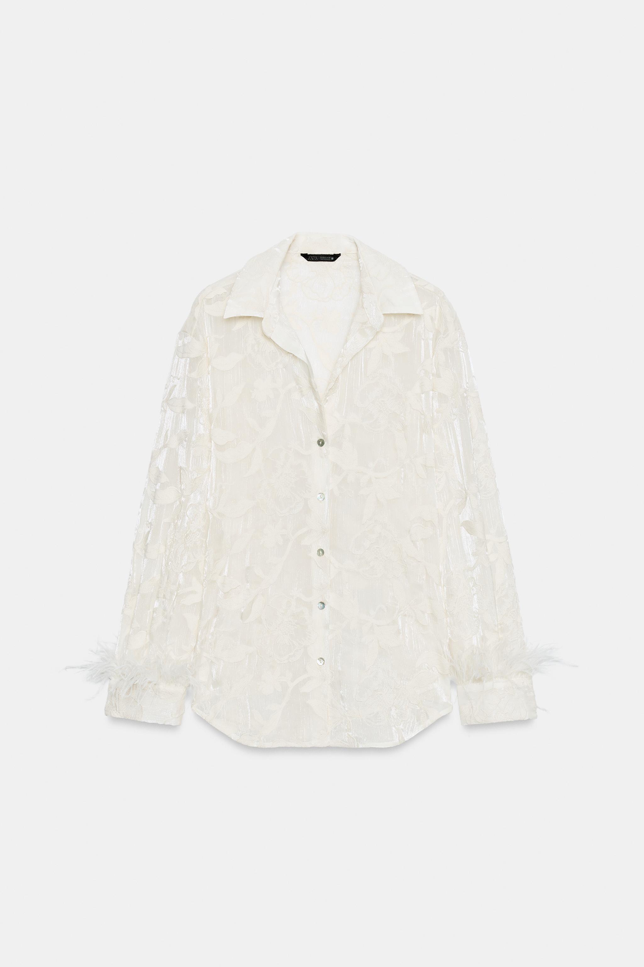 FEATHER EMBROIDERED SHIRT