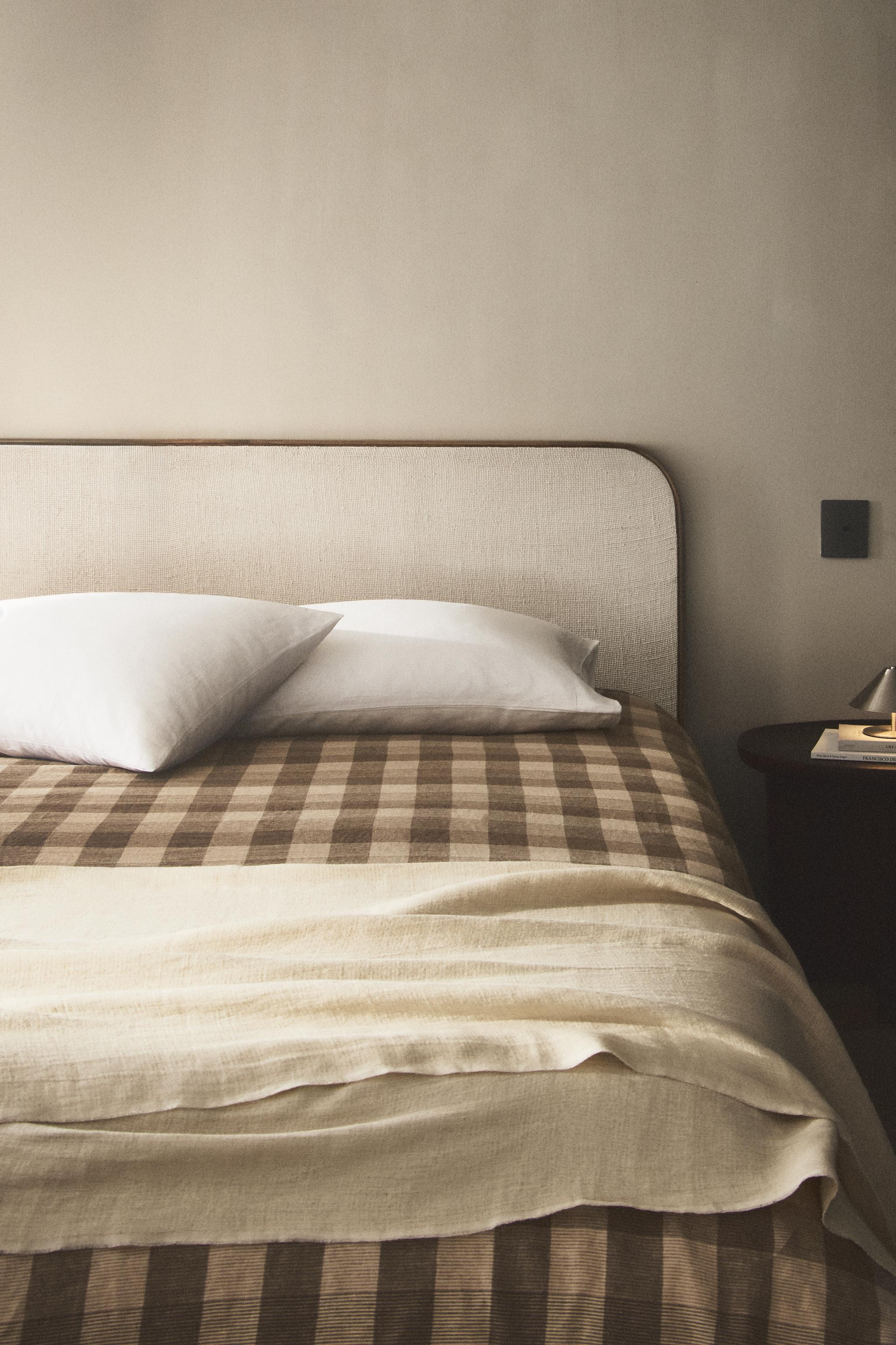 HOUSSE DE COUETTE LIN CARREAUX