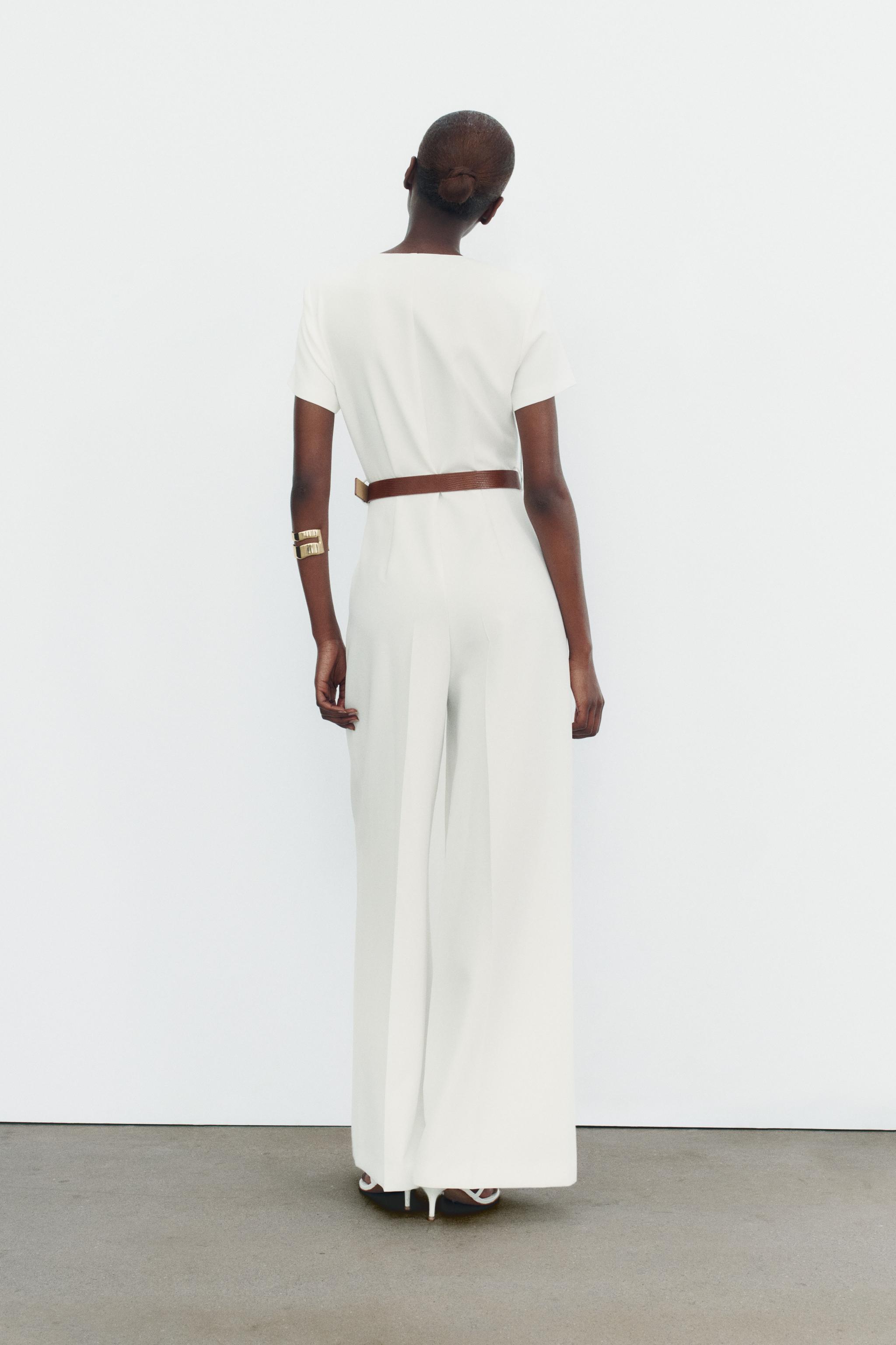 BELTED CREPE JUMPSUIT