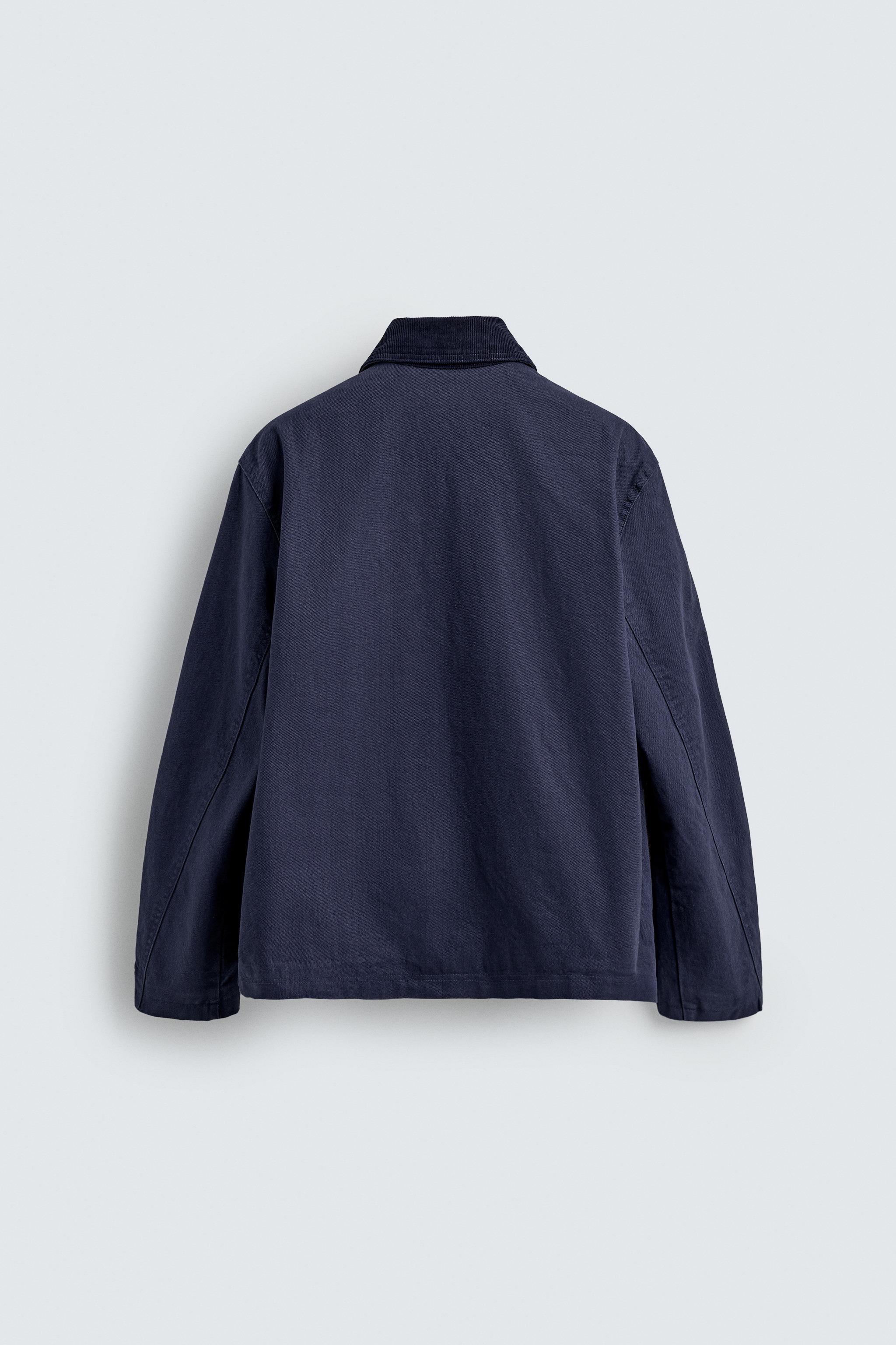 BLOUSON COL CONTRASTE À BRANDEBOURGS