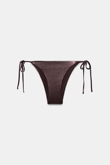 BAS DE BIKINI EFFET MÉTALLISÉ - Marron de Zara - Image 3