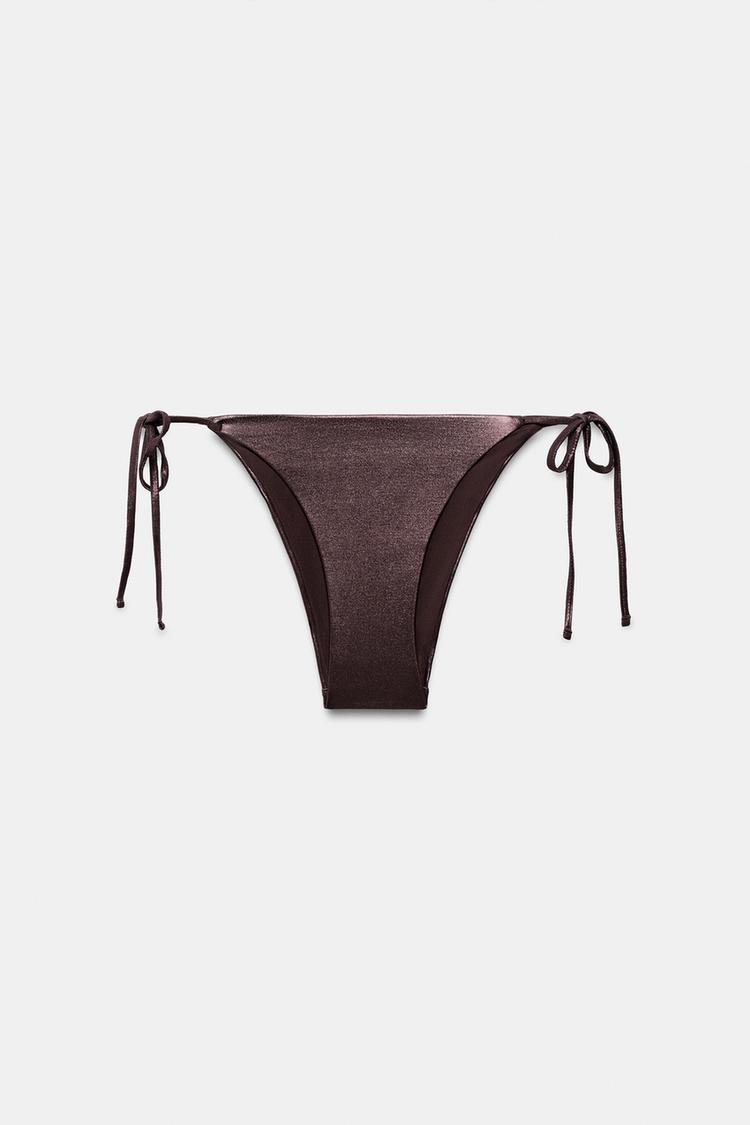 METALLIC-EFFECT BIKINI BOTTOMS