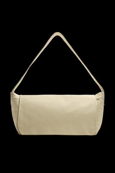 Zara WOVEN SHOULDER BAG - Off White - Image 0