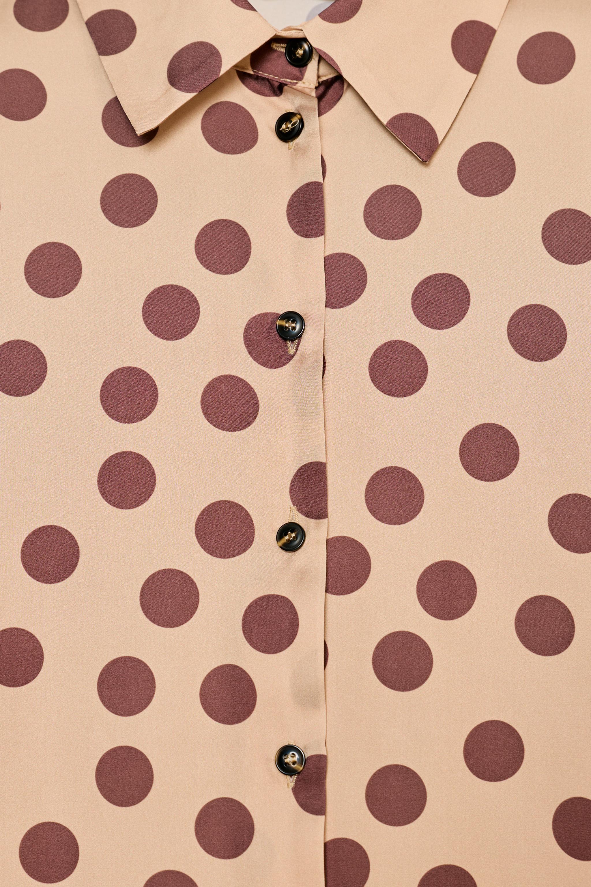 POLKA DOT SATIN EFFECT SHIRT