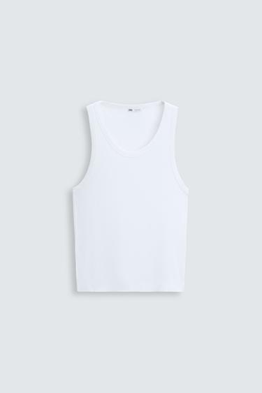 CAMISETA TANK RIB - Blanco de Zara